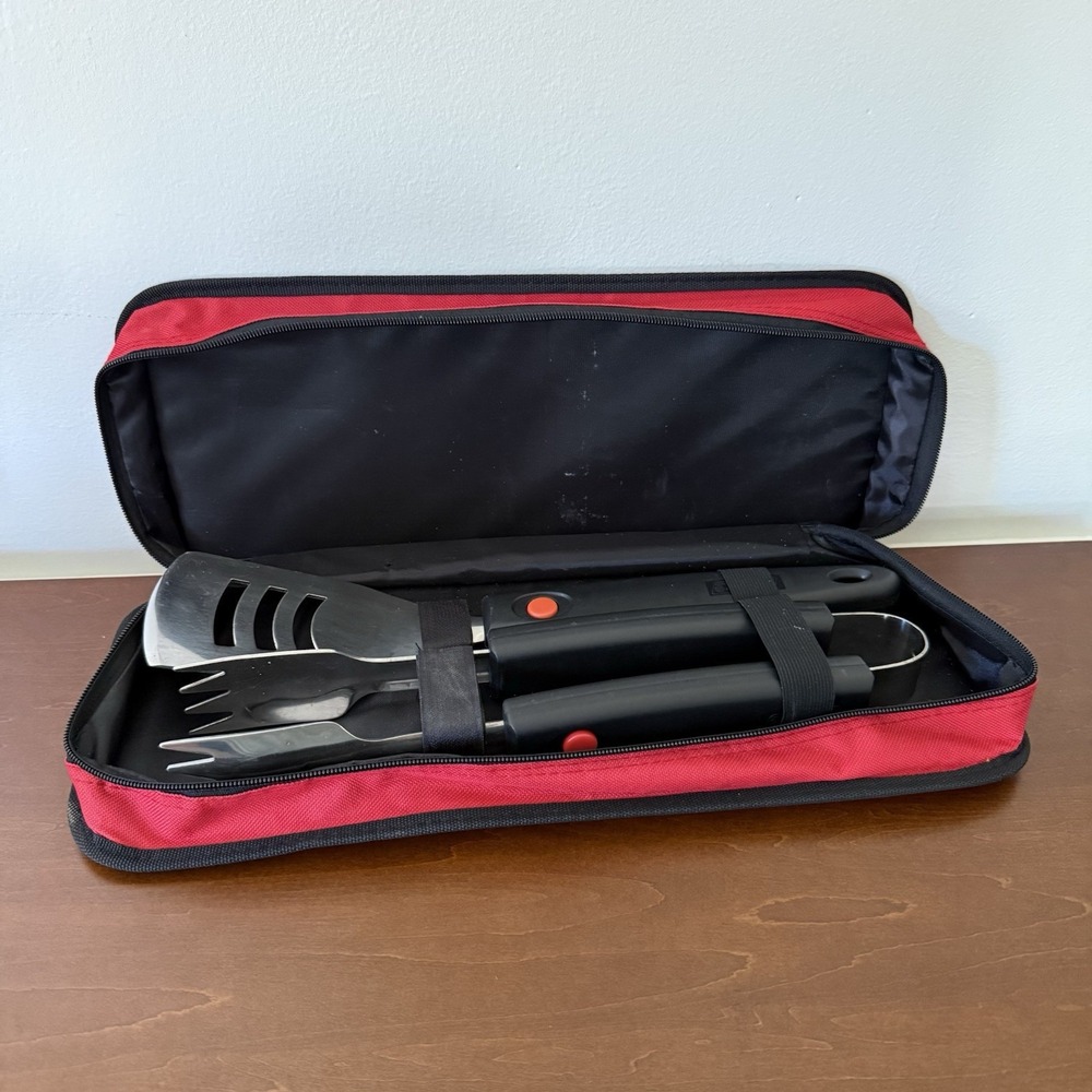 COLEMAN Road Trip Grilling Set - 3-Piece Set: Extendable Spatula, Tongs w/ Case